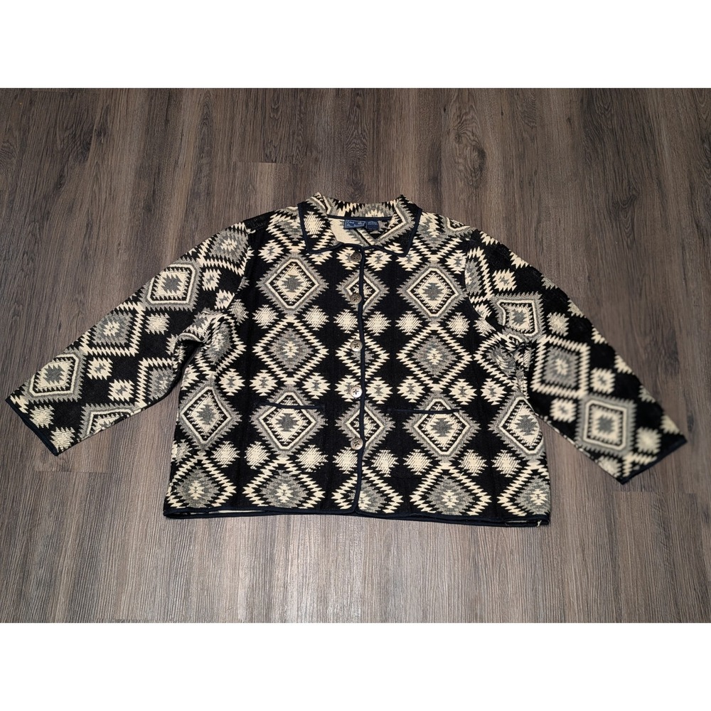 Jane Ashley Woman 3X Southwestern‎ Aztec Tapestry Jacket Coat Cotton Blend